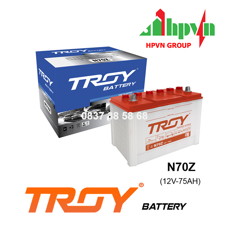 BÌNH ẮC QUY TROY N70Z (12V-75AH)