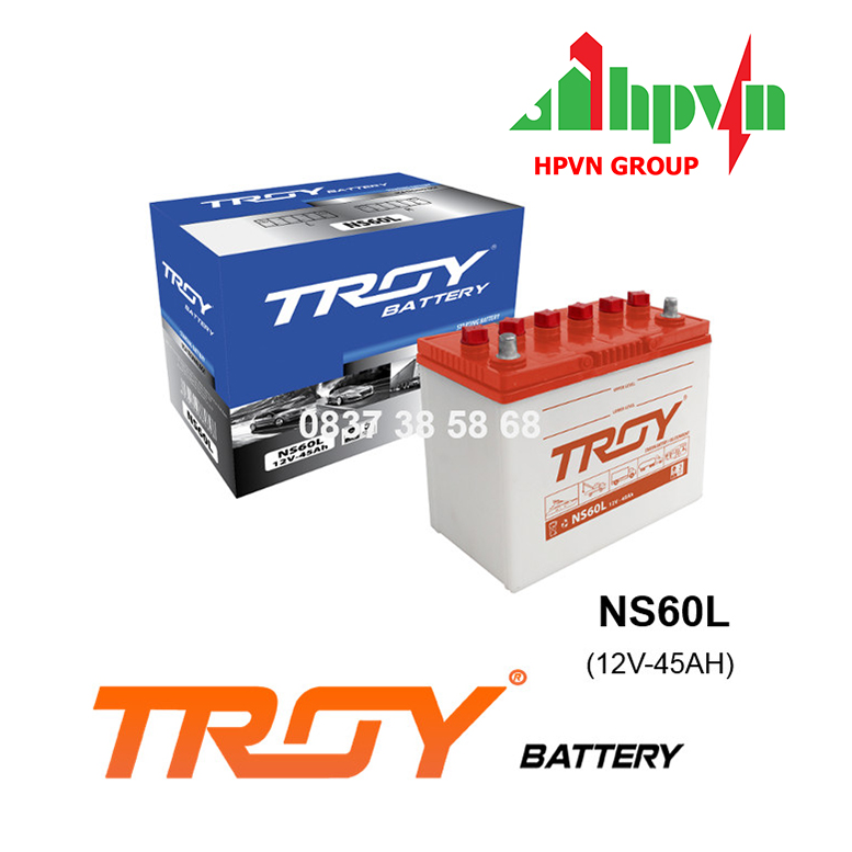 BÌNH ẮC QUY TROY NS60L (12V-45AH)