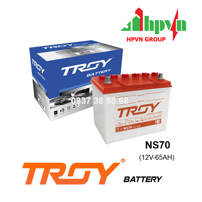 BÌNH ẮC QUY TROY NS70 (12V-65AH)