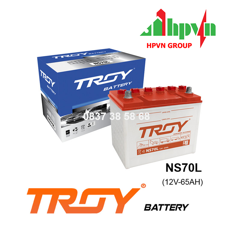 BÌNH ẮC QUY TROY NS70L (12V-65AH)