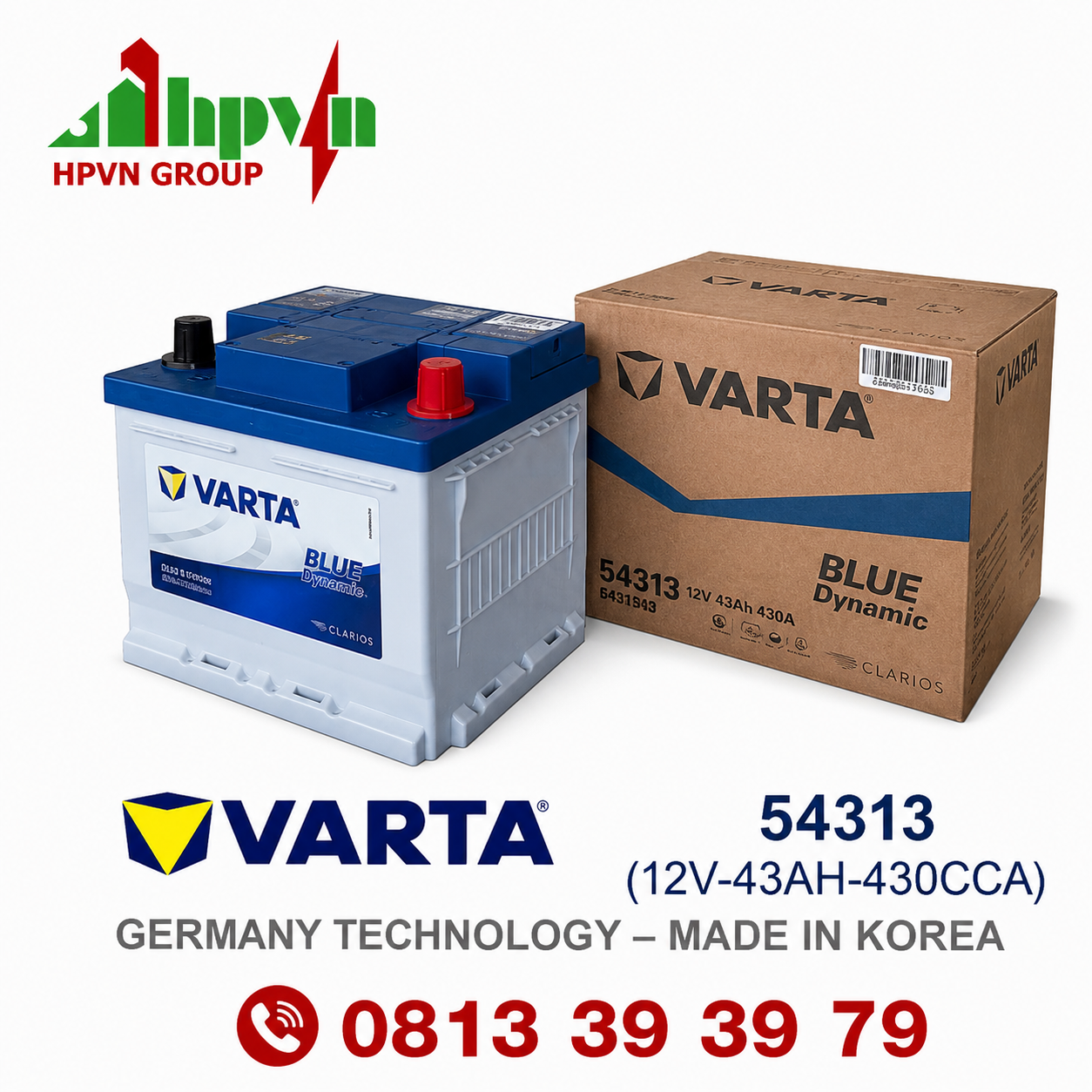 Ắc Quy Varta 54313 (12V-43Ah)