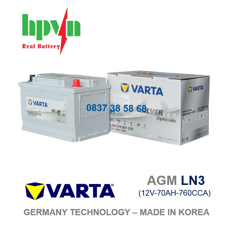 BÌNH ẮC QUY VARTA AGM LN3 (12V-70AH)