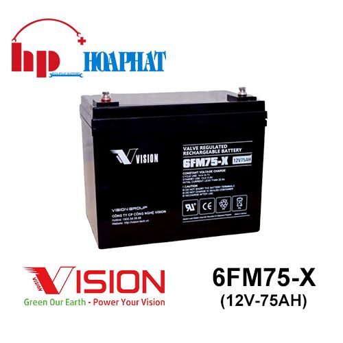 Ắc Quy Vision 6FM75-X (12V-75Ah)