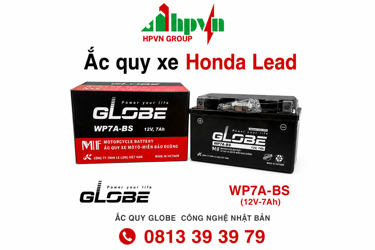 Bình ắc quy xe Honda Lead 