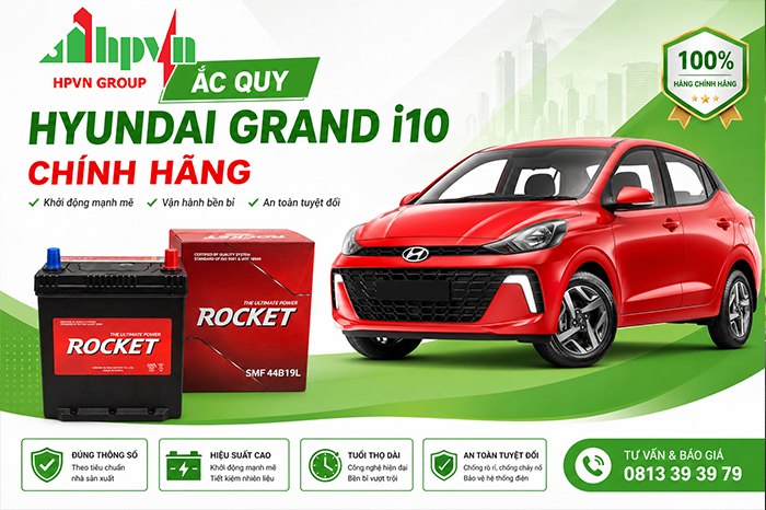 Ắc Quy Hyundai Grand i10 Chính Hãng | Thông Số, Giá Bán Mới Nhất 2026