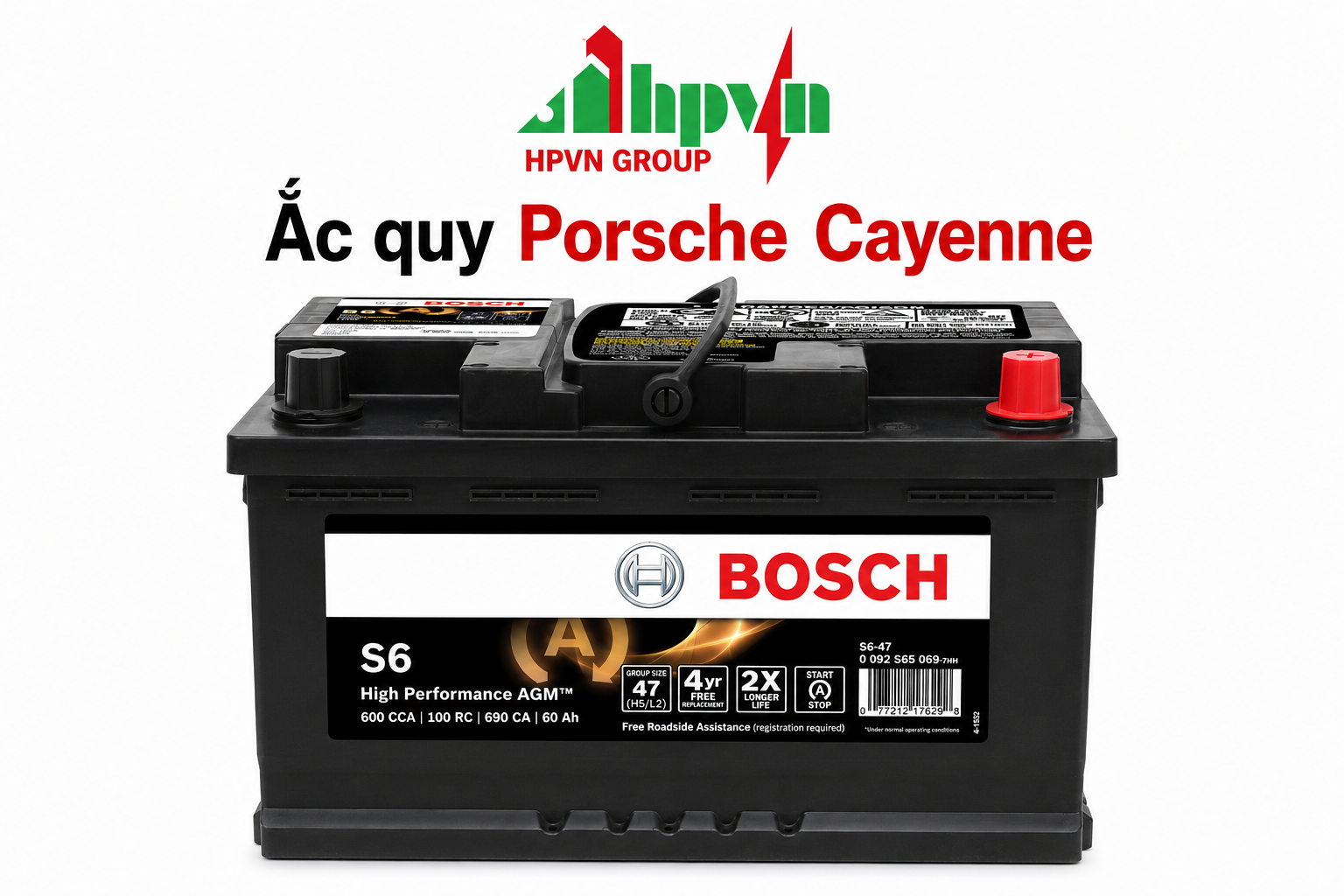 Bình ắc quy xe Porche Cayenne 