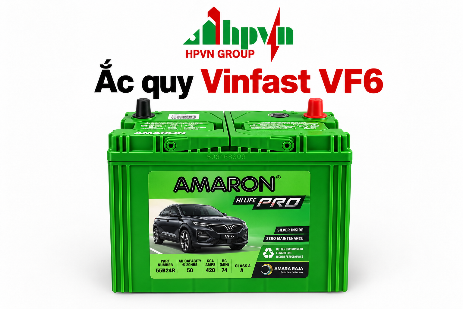 Ắc quy Amaaron cho xe Vinfast VF6