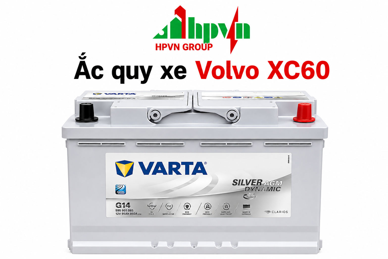 Bình ắc quy xe Volvo XC60 