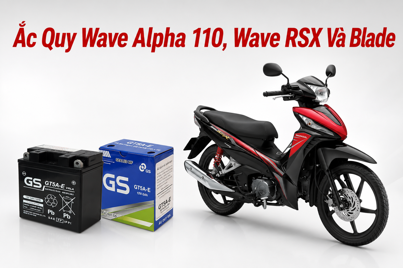 Bình ắc quy cho xe Wave Alpha 