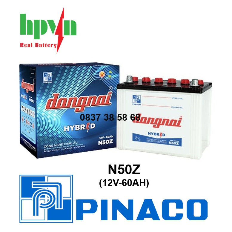 BÌNH ẮC QUY ĐỒNG NAI N50Z (12V-60AH)