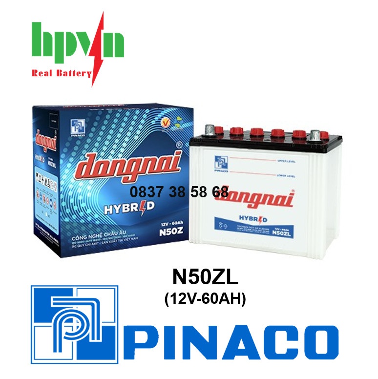 BÌNH ẮC QUY ĐỒNG NAI N50ZL (12V-60AH)