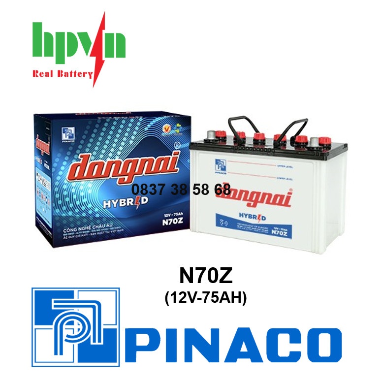 BÌNH ẮC QUY ĐỒNG NAI N70Z (12V-75AH)