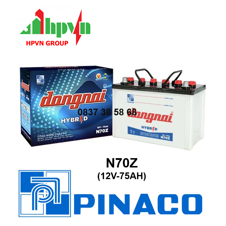 BÌNH ẮC QUY ĐỒNG NAI N70Z (12V-75AH)
