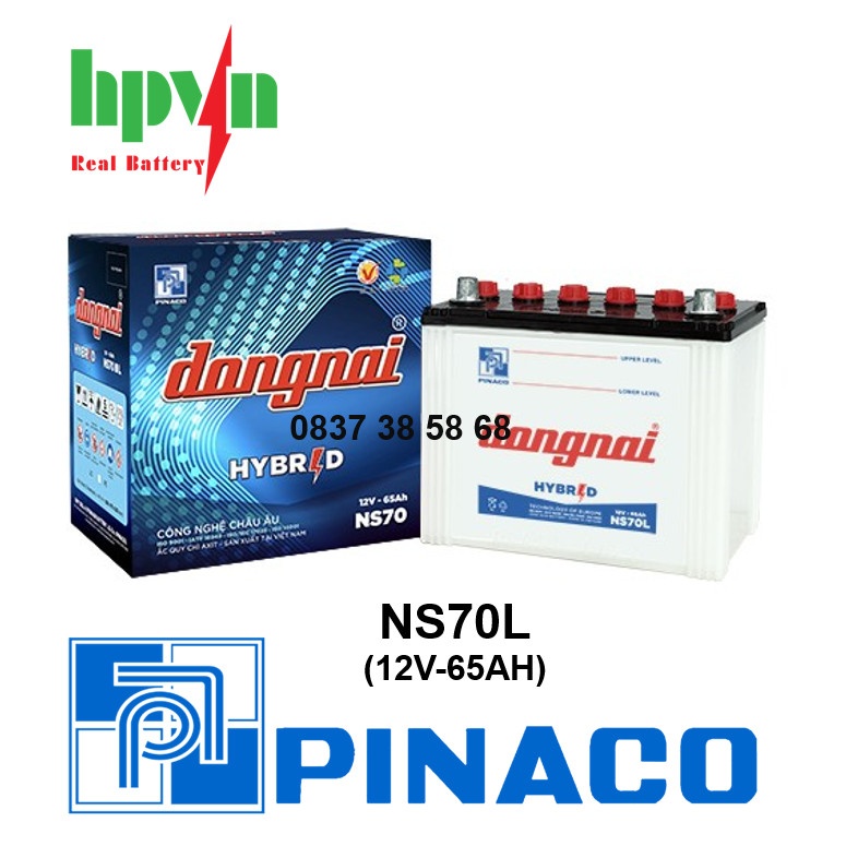 BÌNH ẮC QUY ĐỒNG NAI NS70L (12V-65AH)