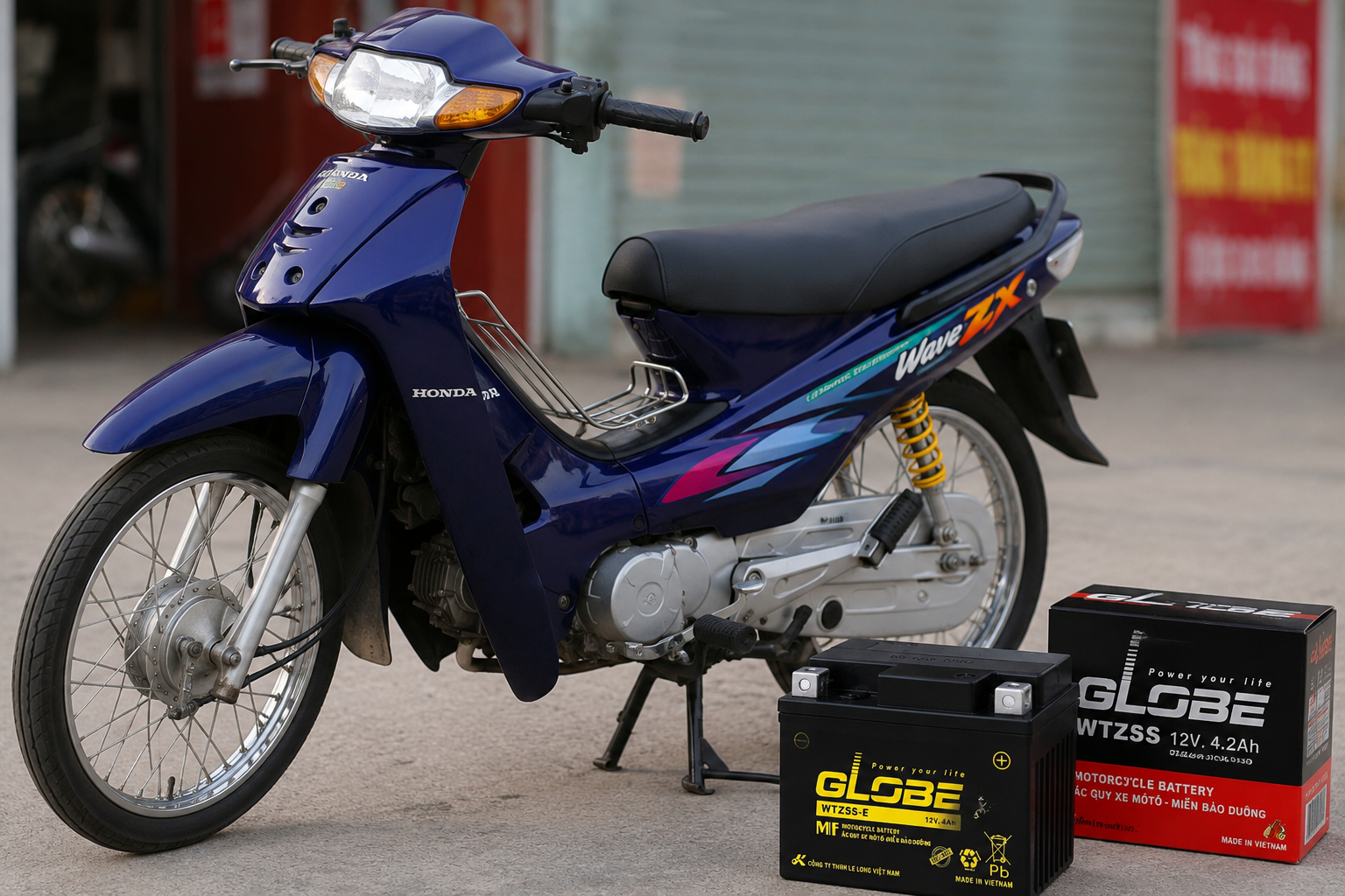 Xe Wave ZX dùng bình ắc quy gì? 