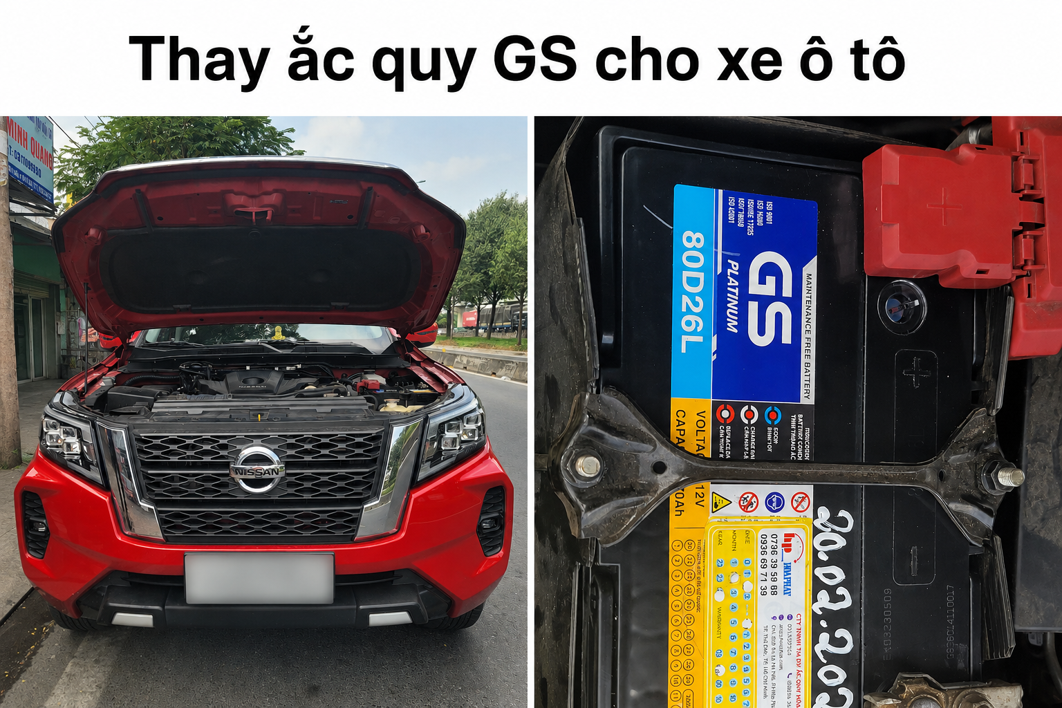 Bảng giá thay ắc quy GS cho xe ô rô 