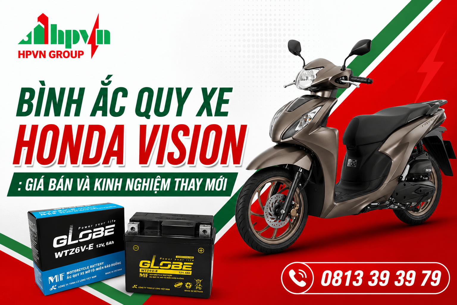 Bình Ắc Quy Xe Honda Vision GIá Bao Nhiêu?