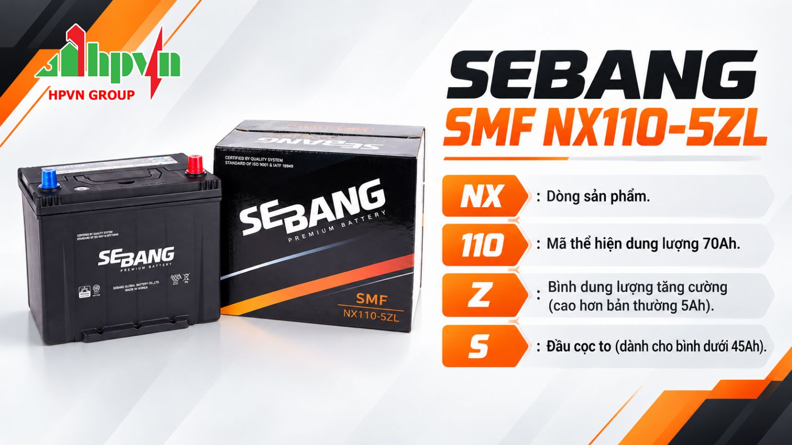 Bình ắc quy SEBANG SMF NX110-5ZL