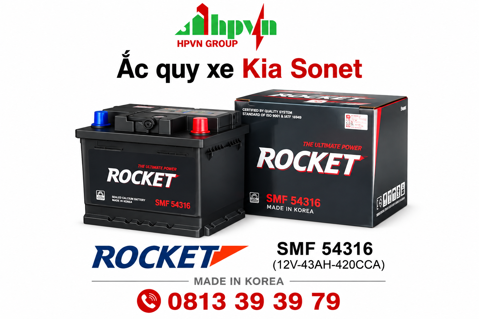 Bình ắc quy xe kia sonet 
