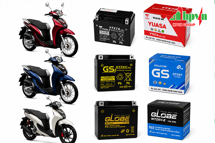 Một số mẫu bình ắc quy cho xe SH Mode 