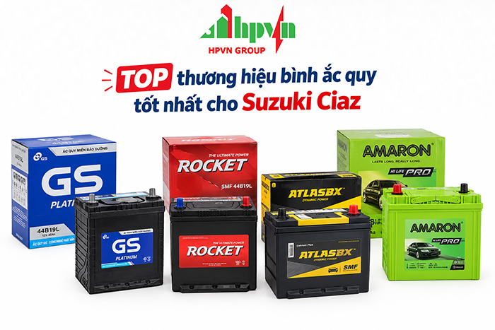 Top các thương hiệu bình ắc quy cho xe Suzuki Ciaz