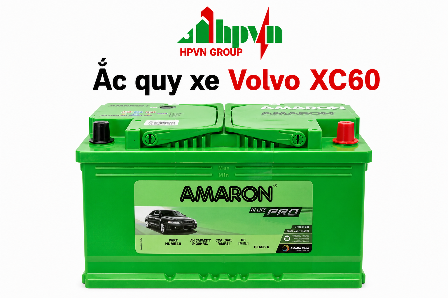 Bình ắc quy xe Volvo XC60 Amaron Din80 AGM 