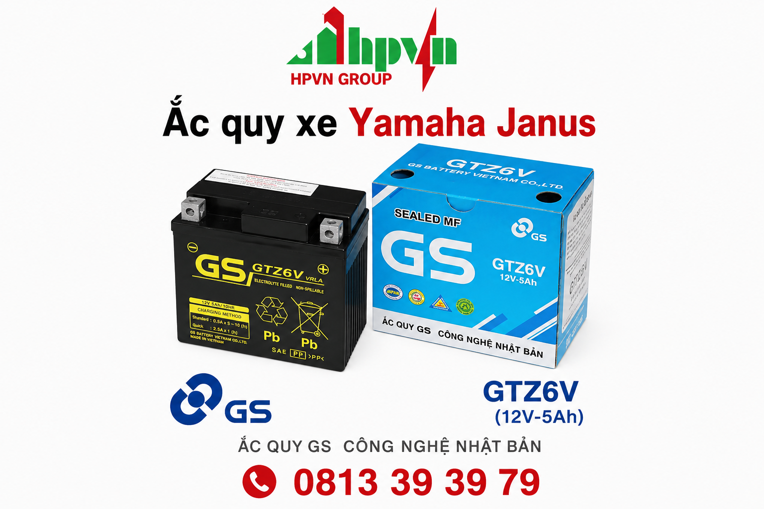 Bình ắc quy xe Yamaha Janus