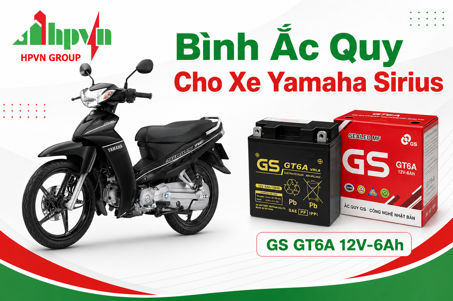 Xe Yamaha Sirius dùng bình ắc quy gì? 
