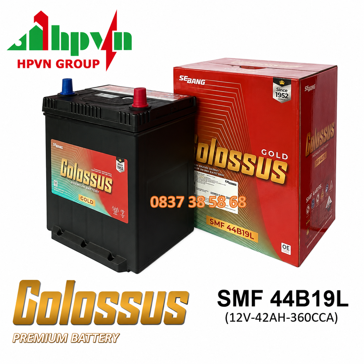 ẮC QUY COLOSSUS  SMF 44B19L (12V-42AH)