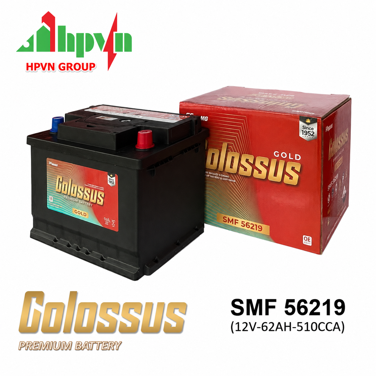 ẮC QUY COLOSSUS SMF 56219 (12V-62AH)
