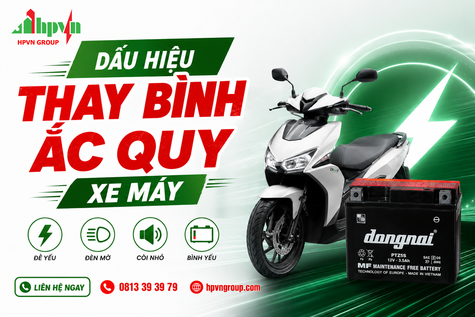 Những dấu hiệu báo hiệu cần thay bình ắc quy cho xe máy 