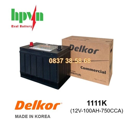 BÌNH ẮC QUY DELKOR 1111K (12V- 100AH)