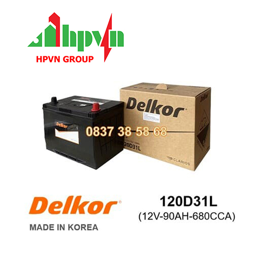 BÌNH ẮC QUY DELKOR 120D31L (12V-90AH)