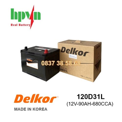 BÌNH ẮC QUY DELKOR 120D31L (12V-90AH)