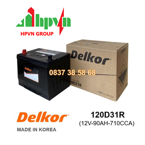 BÌNH ẮC QUY DELKOR 120D31R (12V-90AH)