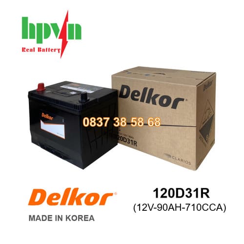 BÌNH ẮC QUY DELKOR 120D31R (12V-90AH)