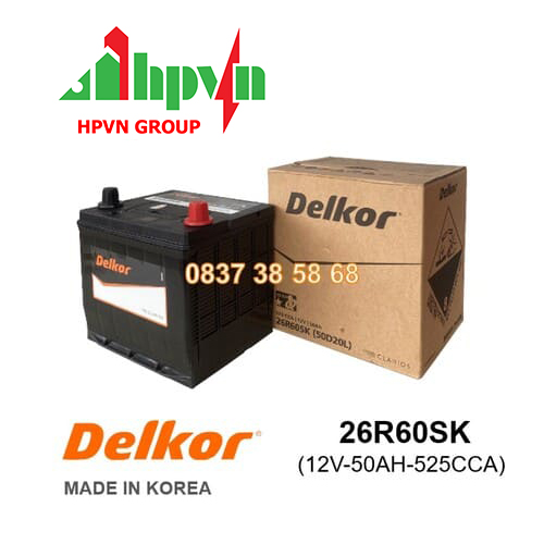 ẮC QUY DELKOR 26R60SK (12V-50AH)