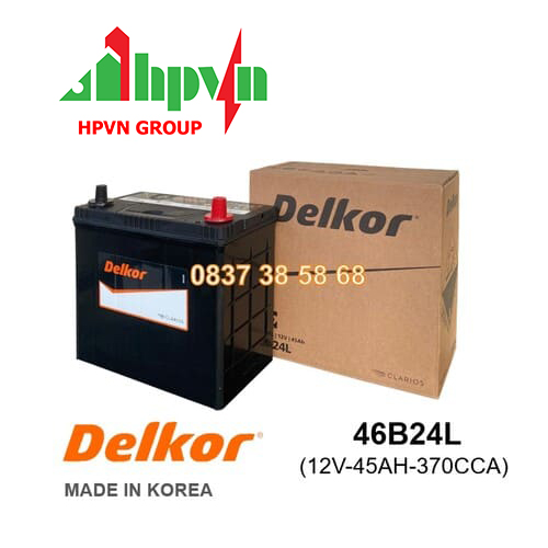 ẮC QUY DELKOR 46B24L (12V-45AH)