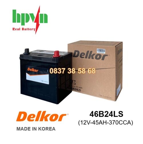 ẮC QUY DELKOR 46B24LS (12V-45AH)