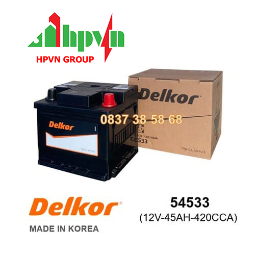BÌNH ẮC QUY DELKOR 54533 (12V-45AH)