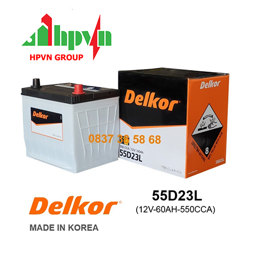 BÌNH ẮC QUY DELKOR 55D23L (12V-60AH)