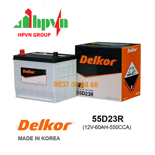 BÌNH ẮC QUY DELKOR 55D23R (12V-60AH)