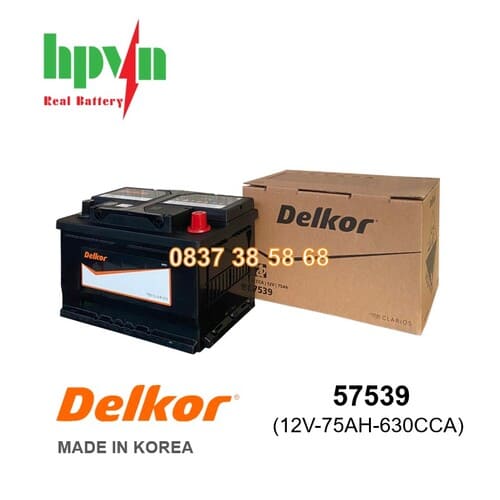 BÌNH ẮC QUY DELKOR DIN 57539 (12V-75AH)