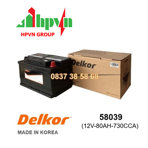 ẮC QUY DELKOR 58039 (12V-80AH)