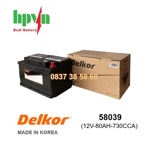 BÌNH ẮC QUY DELKOR 58039 (12V-80AH)