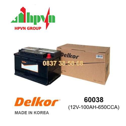 BÌNH ẮC QUY DELKOR DIN 60038 (12V-100AH)