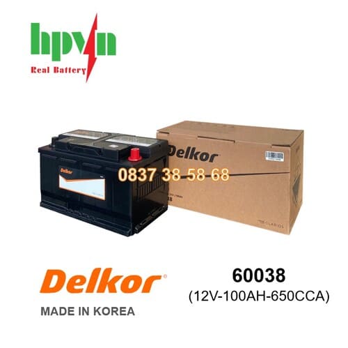 BÌNH ẮC QUY DELKOR DIN 60038 (12V-100AH)