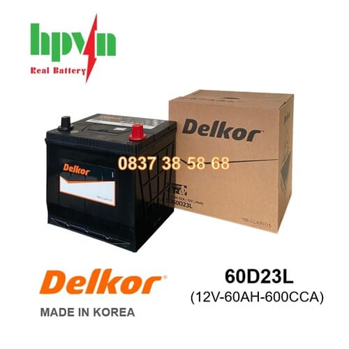 ẮC QUY DELKOR 60D23L (12V-60AH)