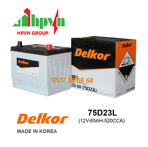 BÌNH ẮC QUY DELKOR 75D23L (12V-65AH)
