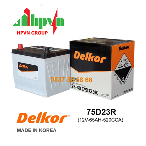 BÌNH ẮC QUY DELKOR 75D23R (12V-65AH)